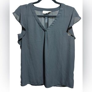Philosophy Women’s Black Flutter Sleeve Top Sz‎ S
